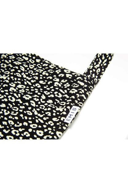 EMIS - 22y leopard corduroy eco bag-black 3