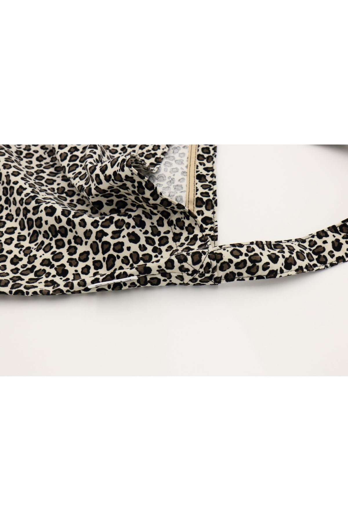 EMIS - leopard corduroy eco bag-white 4