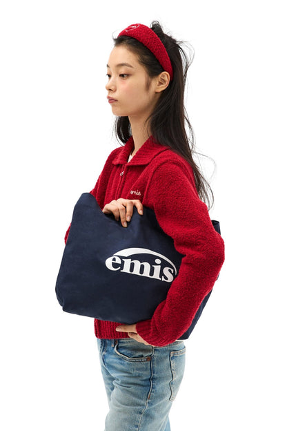 EMIS - logo oxford shoulder bag-navy 1