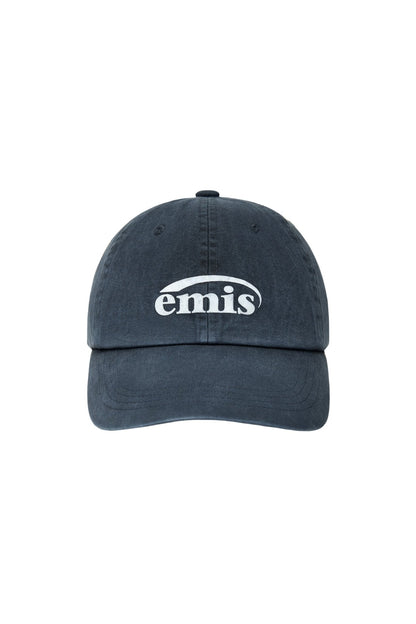 EMIS - logo print pigment dyeing ball cap-navy 2