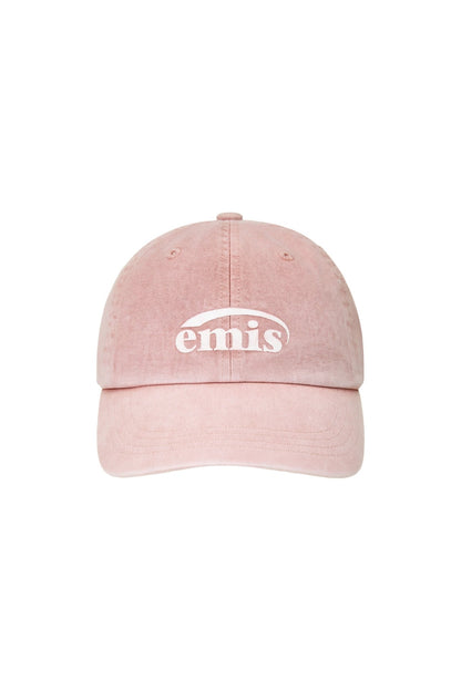 EMIS - logo print pigment dyeing ball cap-pink 2