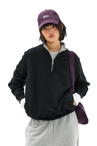 EMIS - mono logo half-zip sweatshirt-black 1