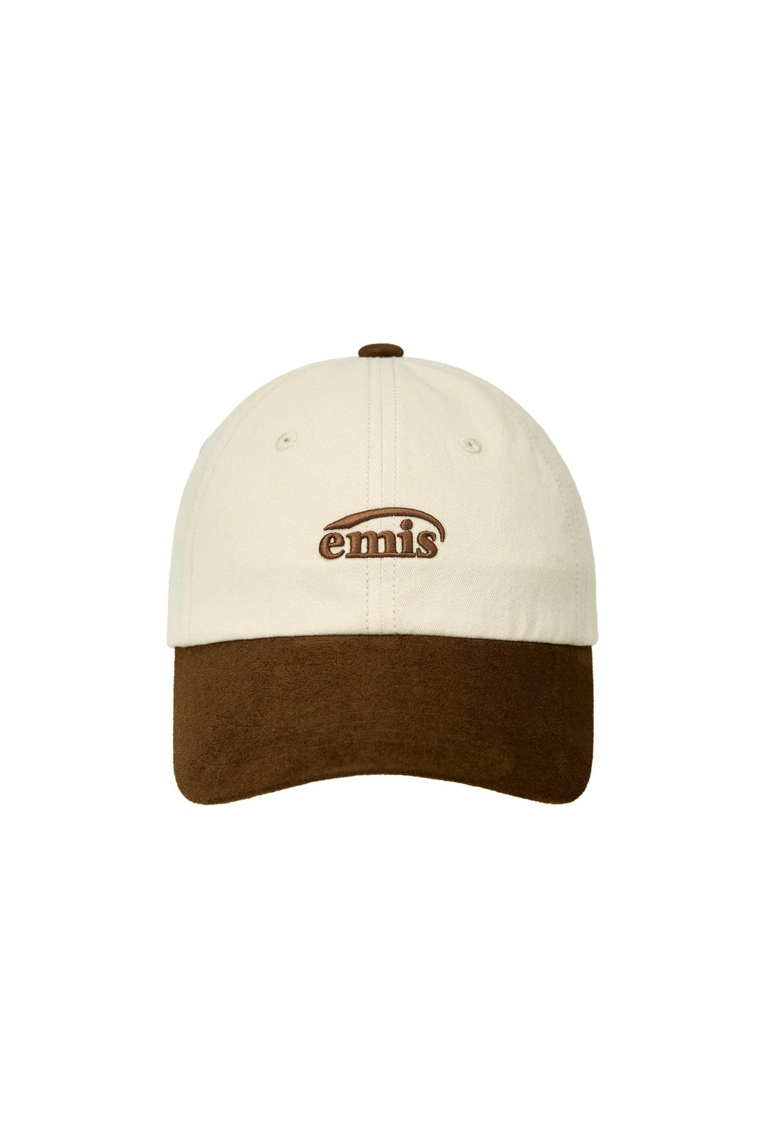 EMIS - small logo suede brim ball cap-beige 1
