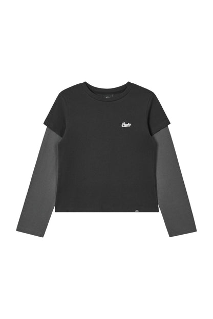 EMIS - (w) layered ls t-shirt-black 2