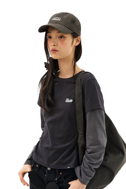 EMIS - (w) layered ls t-shirt-black 1