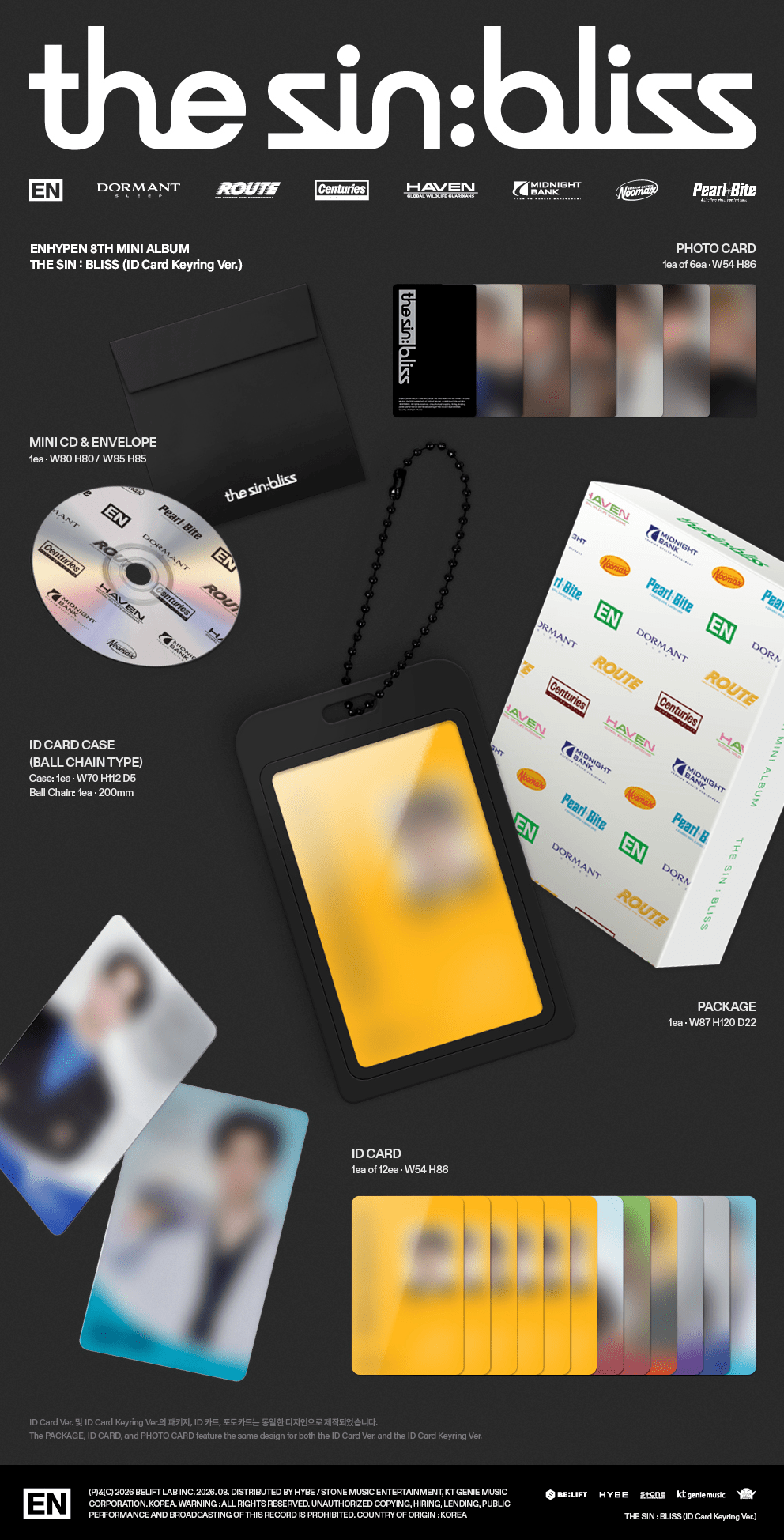 [Album]ENHYPEN - The sin:bliss (Limited Stocks) [ID Card Keyring Ver.]-product_vendor, lowest price, EU shipping, Pre order benefit