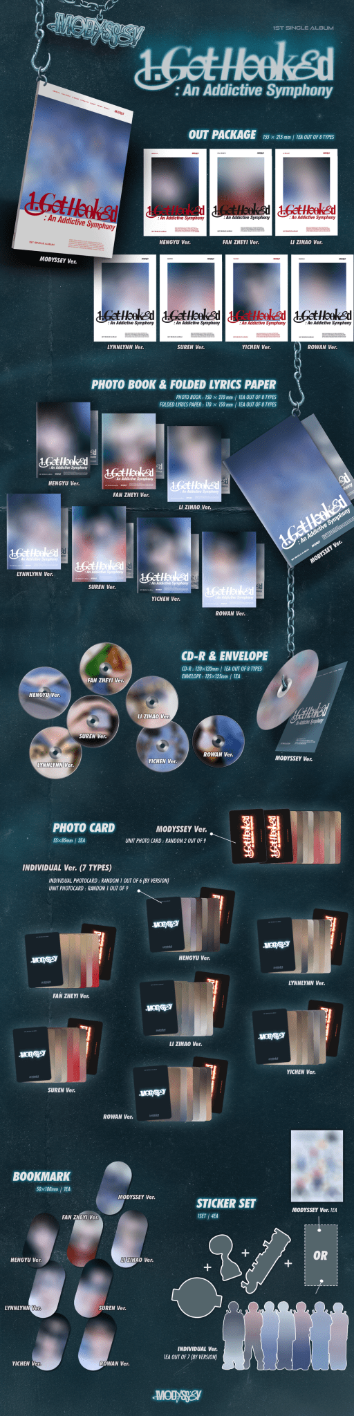 [Event Album][FAN ZHE YI] MODYSSEY 1. Got Hooked An Addictive Symphony [8 versions set RADNOM] [APPLE MUSIC] [LuckyDraw] [Facecall]-product_vendor,