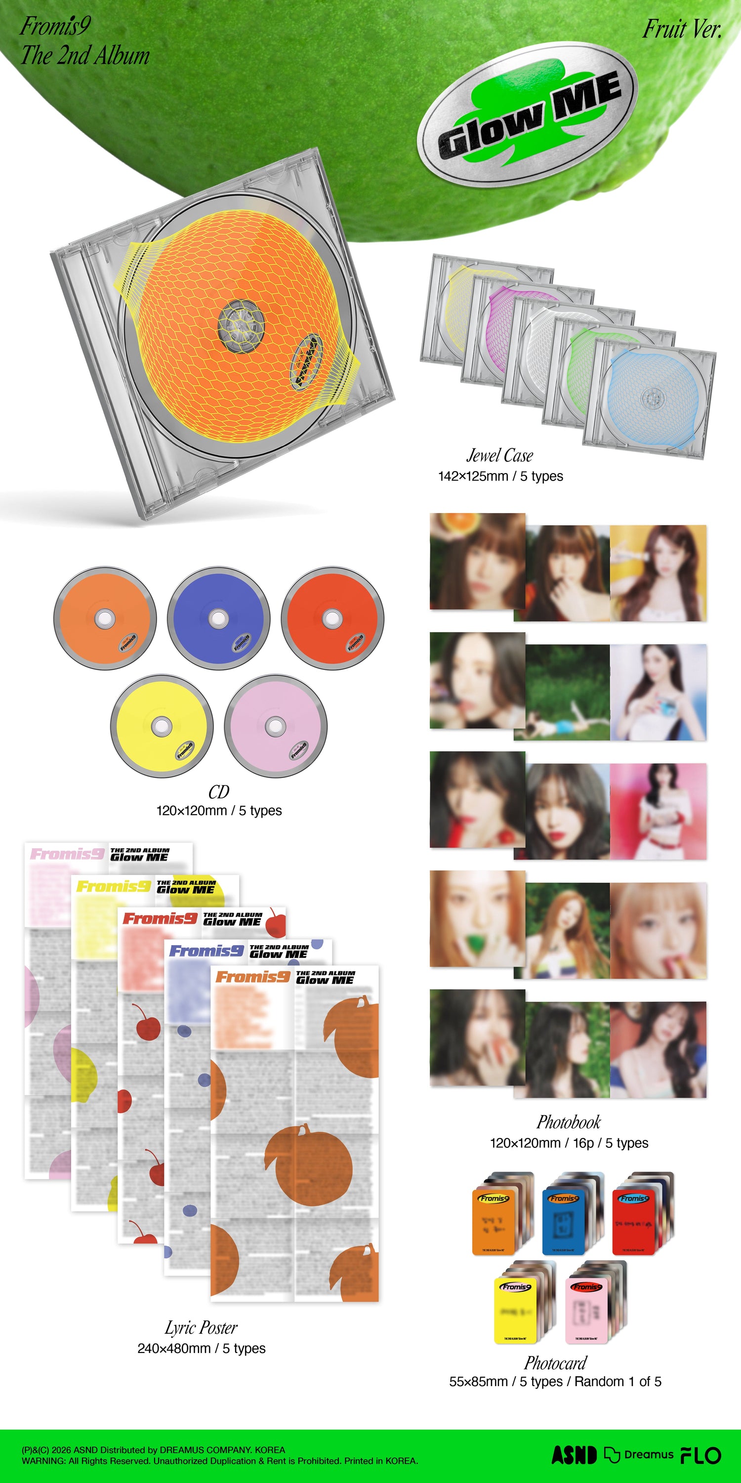 [Album]FROMIS_9 - Glow ME (The 2nd Album) [Fruit Ver.] [RANDOM]-product_vendor, lowest price, EU shipping, Pre order benefit