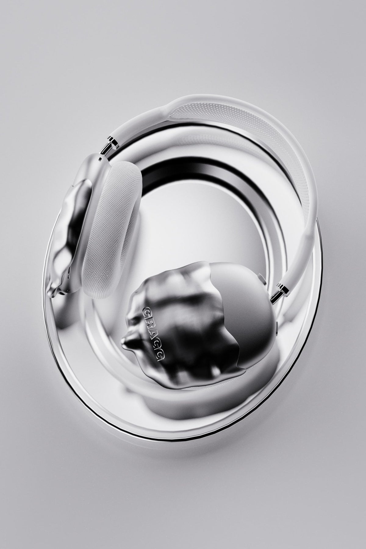 GRAGG (AIR PODS MAX) - double layers case - chrome 8