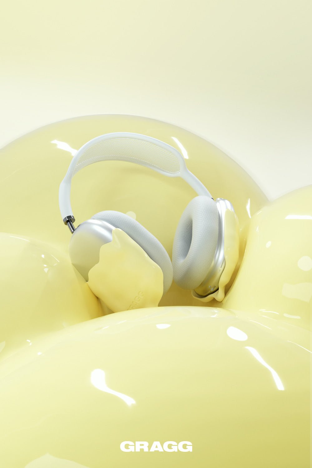 GRAGG (AIR PODS MAX) - double layers case - light yellow 15