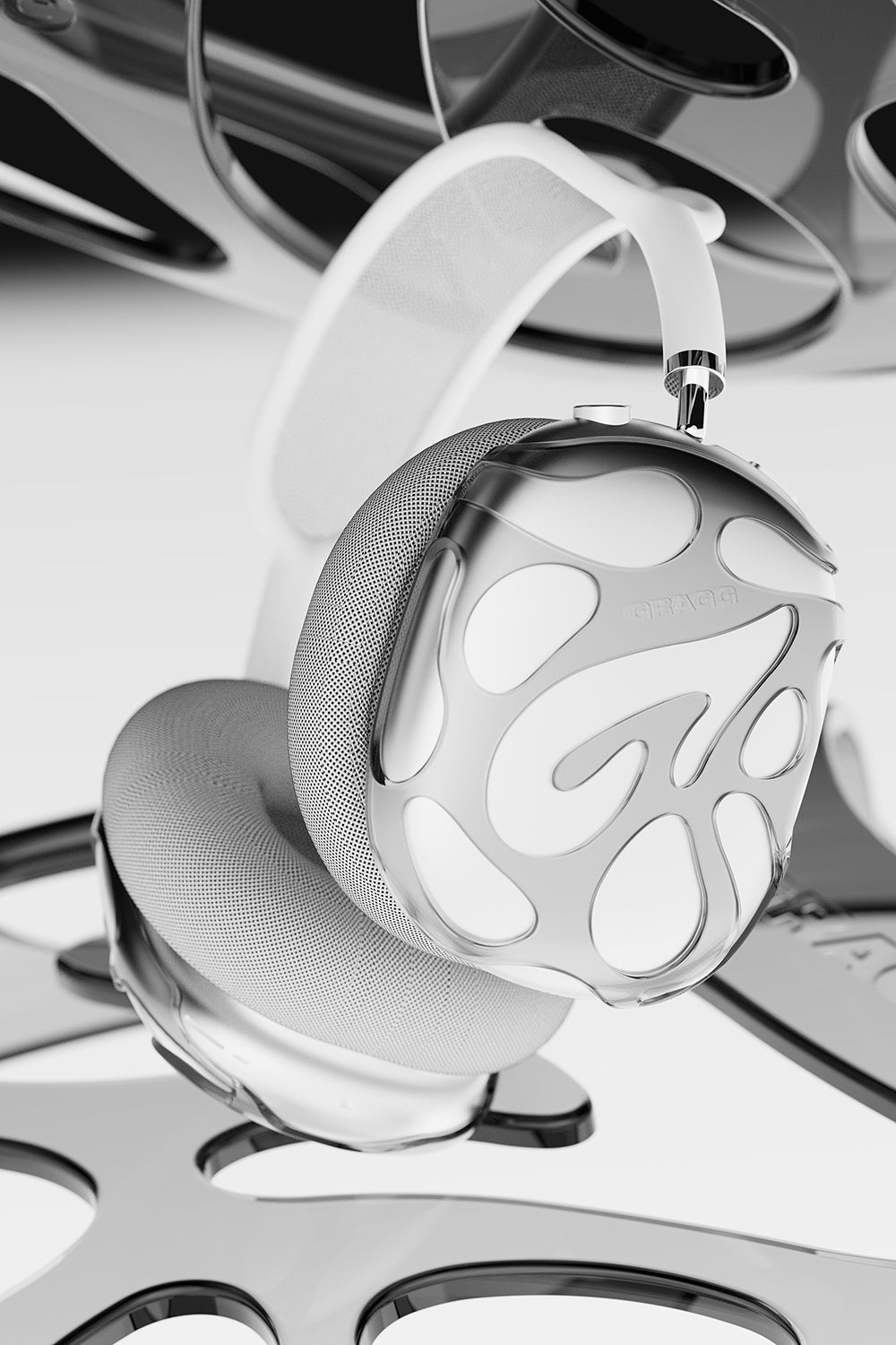 GRAGG (AIR PODS MAX) - web layers case - clear black 20