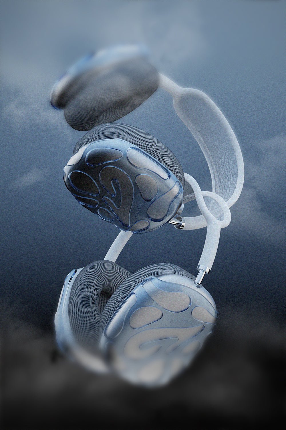 GRAGG (AIR PODS MAX) - web layers case - clear blue 18