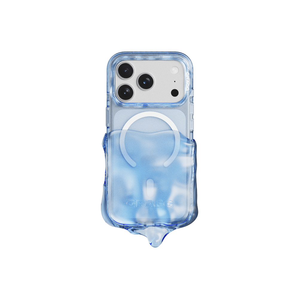 GRAGG (SHAPE CASE) - magsafe double layers case - clear blue 4