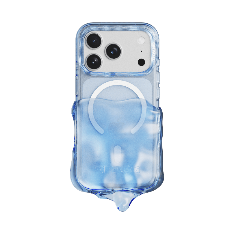 GRAGG (SHAPE CASE) - magsafe double layers case - clear blue 1