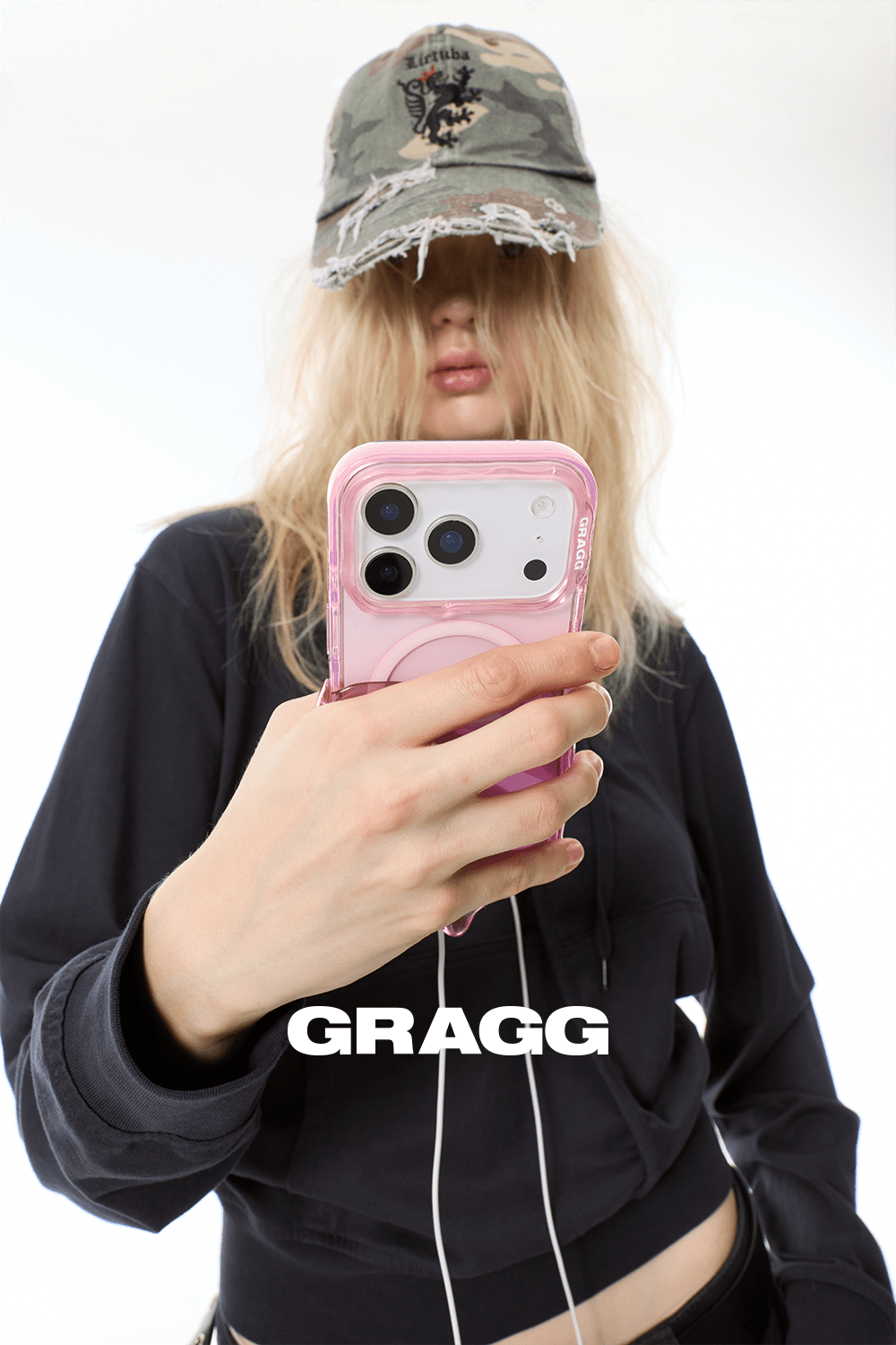 GRAGG (SHAPE CASE) - magsafe double layers case - clear pink 9