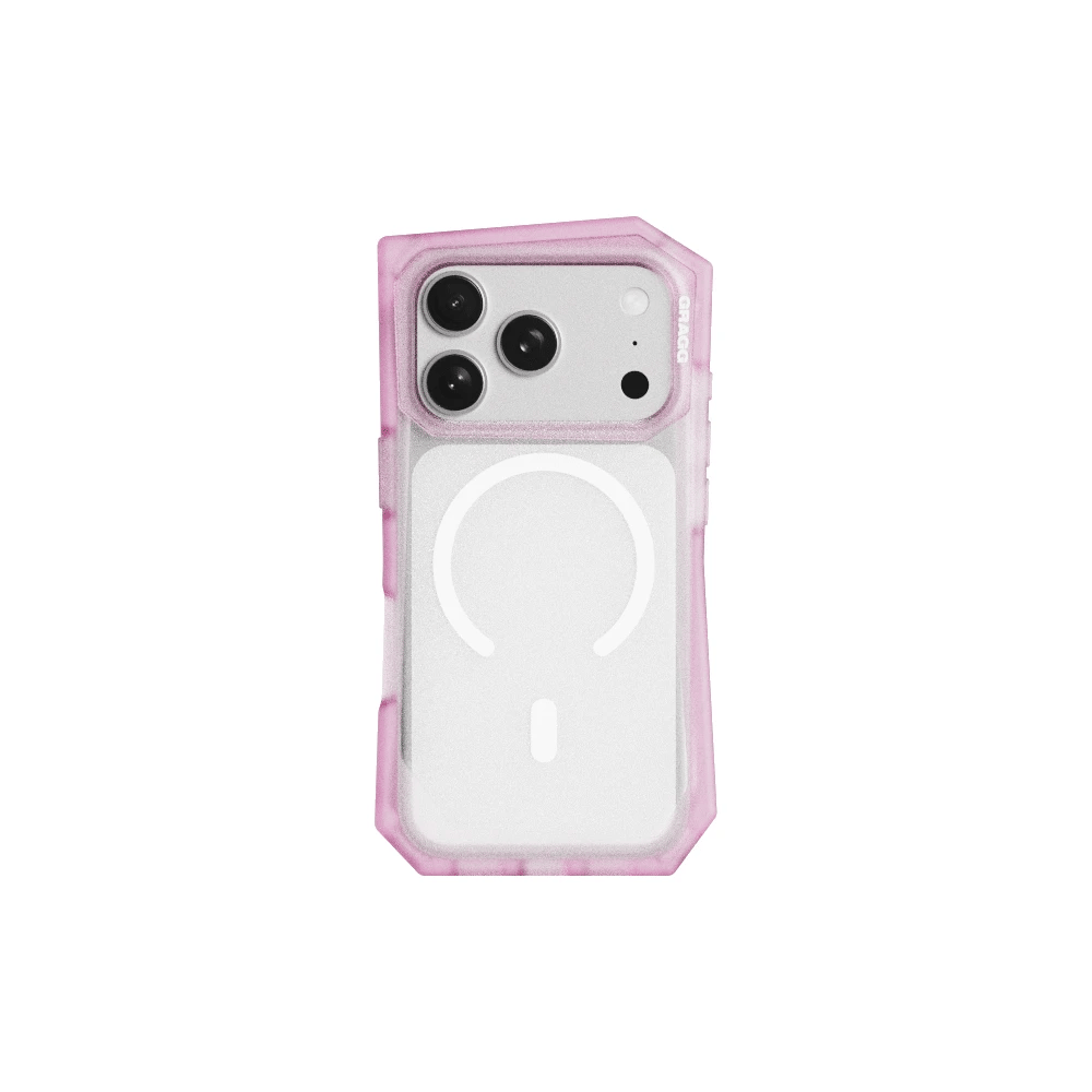 GRAGG (SHAPE CASE) - magsafe landing corner case - clear pink 5