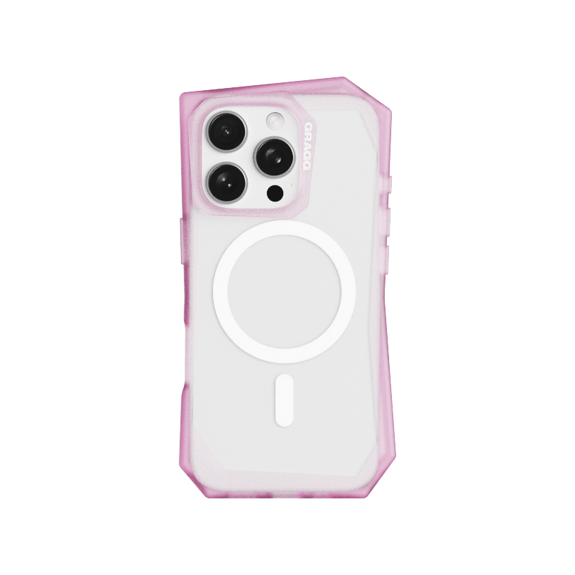 GRAGG (SHAPE CASE) - magsafe landing corner case - clear pink 1