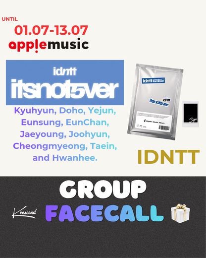 [Event Album]IDNTT - itsnotover (Objekt Music Album) [APPLE MUSIC] [LuckyDraw] [Facecall]-product_vendor,FULL lowest price, EU shipping, Pre order benefit