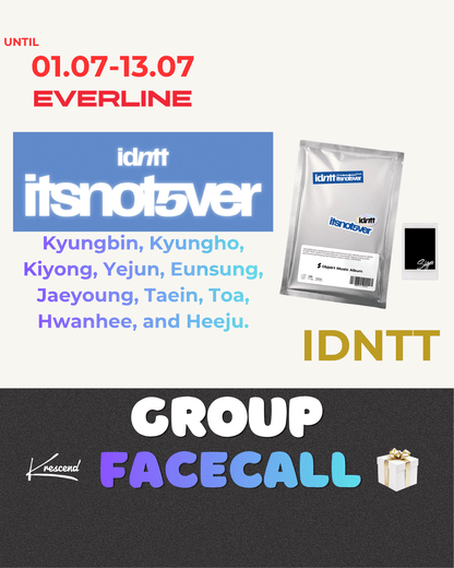 [Event Album]IDNTT - itsnotover (Objekt Music Album) [EVERLINE] [LuckyDraw] [Facecall]-product_vendor,FULL lowest price, EU shipping, Pre order benefit