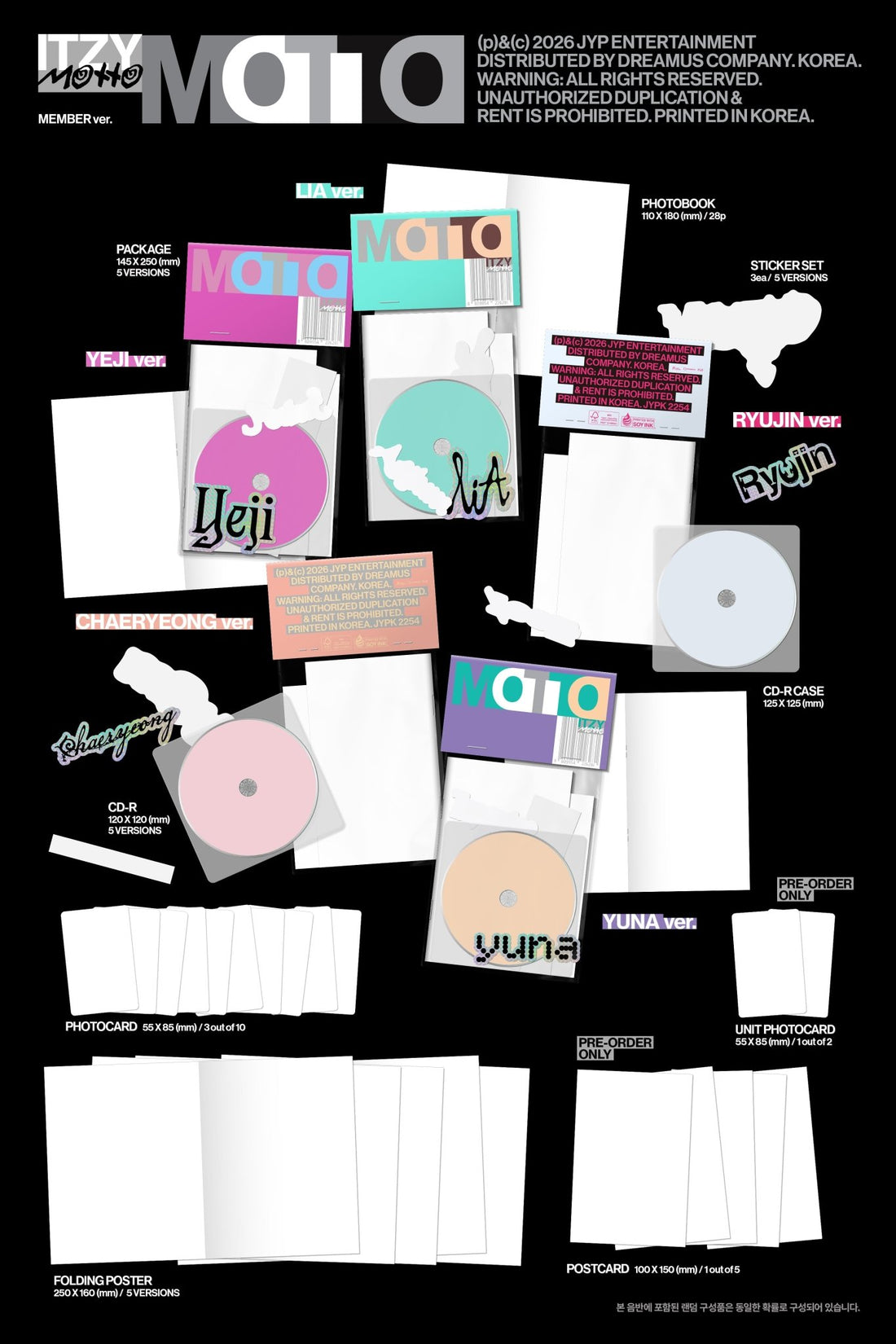 [New Sale Album]ITZY (있지) - Motto [MEMBER Ver. / 5 versions set] - product_vendor,