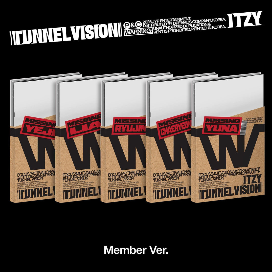 [Album]ITZY - TUNNEL VISION (Mini 11th Album) [Member Ver. / 5 versions set] - product_vendor,