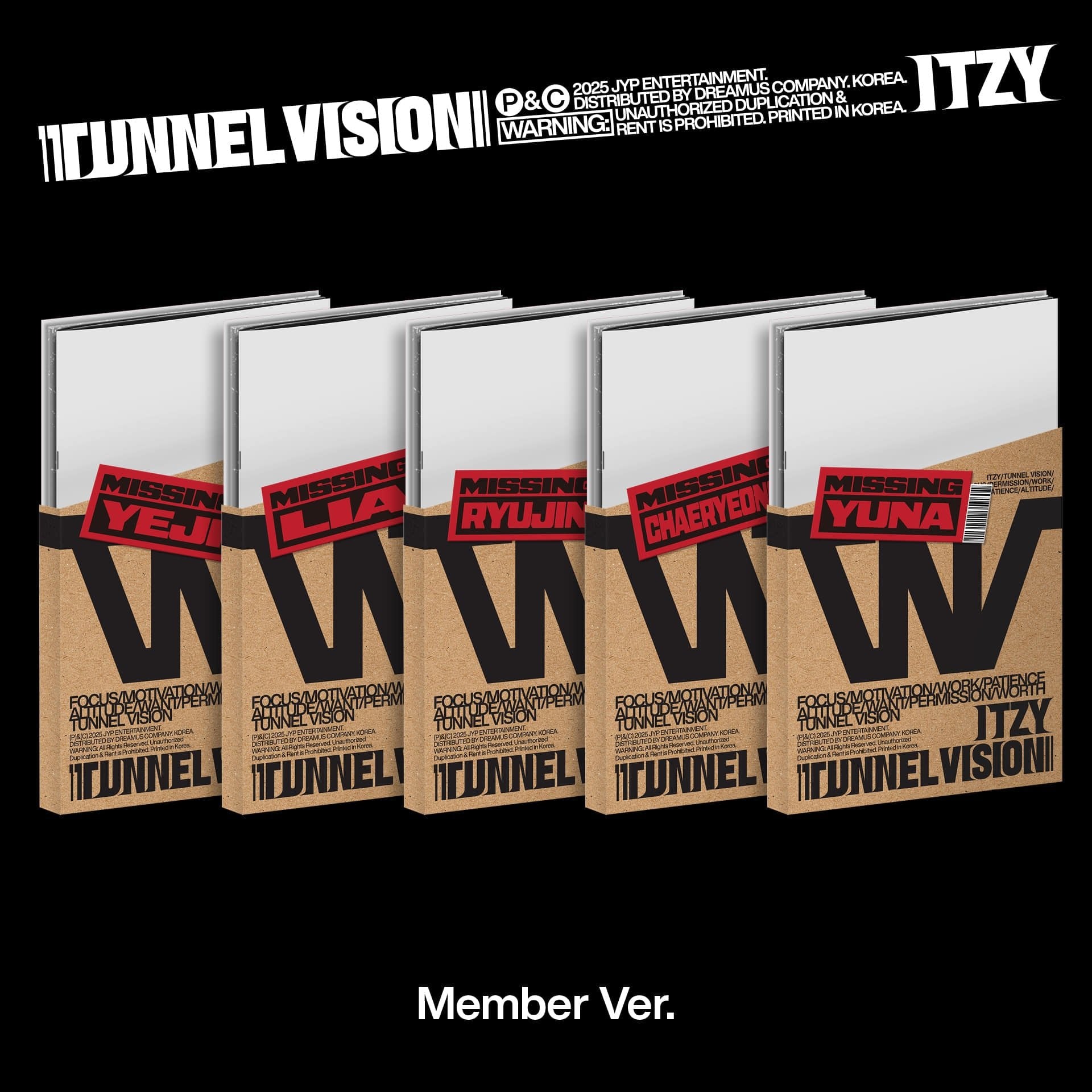 [Album]ITZY - TUNNEL VISION (Mini 11th Album) [Member Ver. / 5 versions set] - product_vendor,