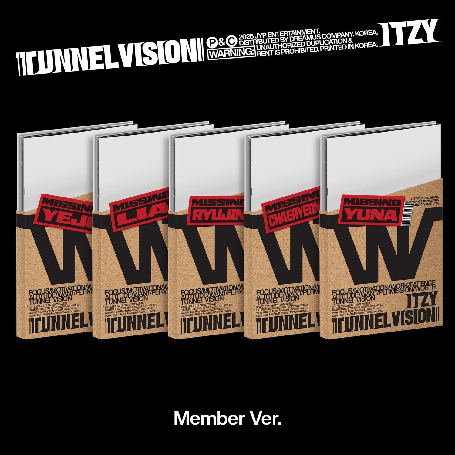 [Album]ITZY - TUNNEL VISION (Mini Album 11th) [Member Ver. / 5 versions set RANDOM] - product_vendor,