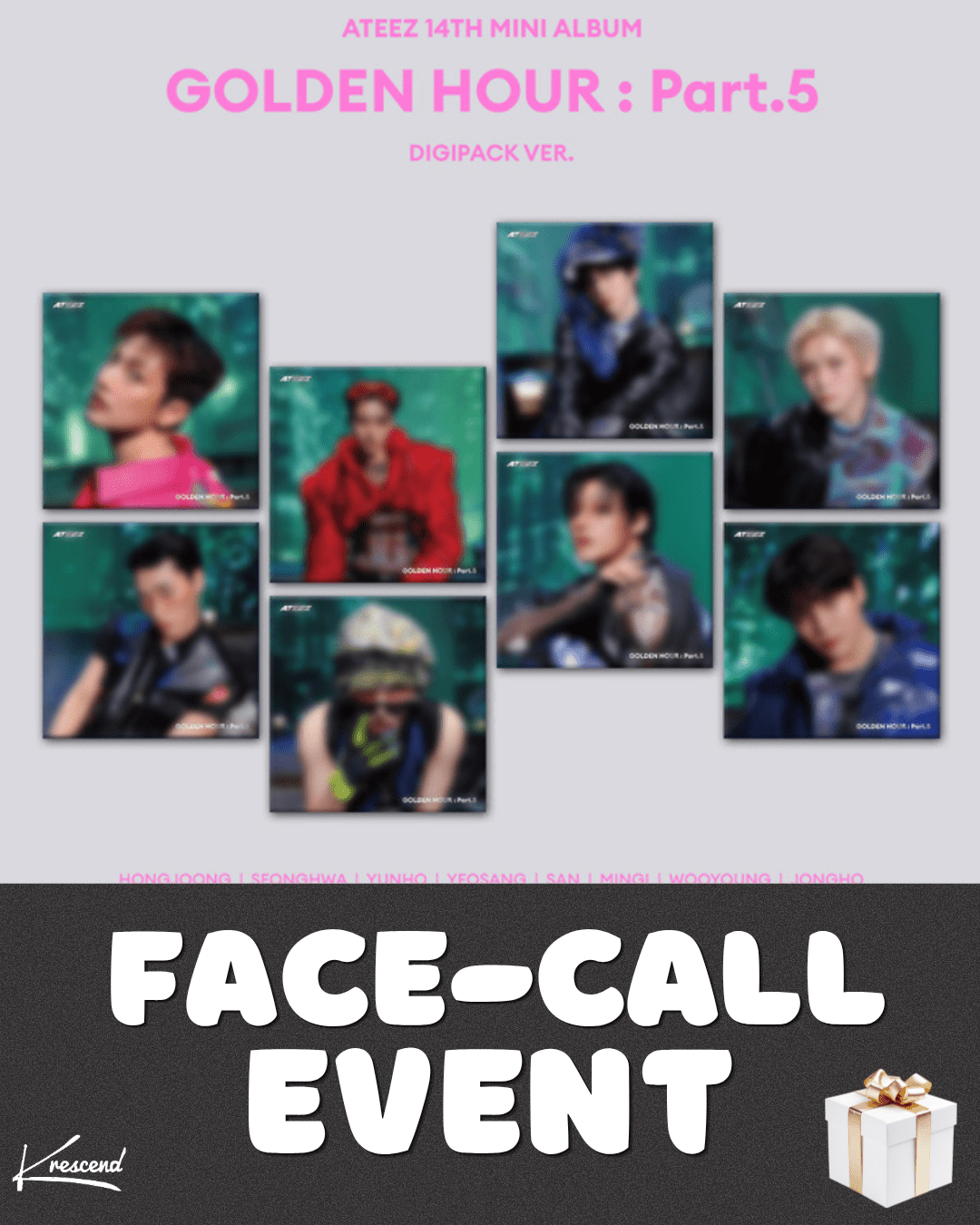 [Event Album][JONHO] ATEEZ - GOLDEN HOUR [DIGIPACK Ver.] [RANDOM] [SOUNDWAVE] [LuckyDraw] [Facecall] - product_vendor,