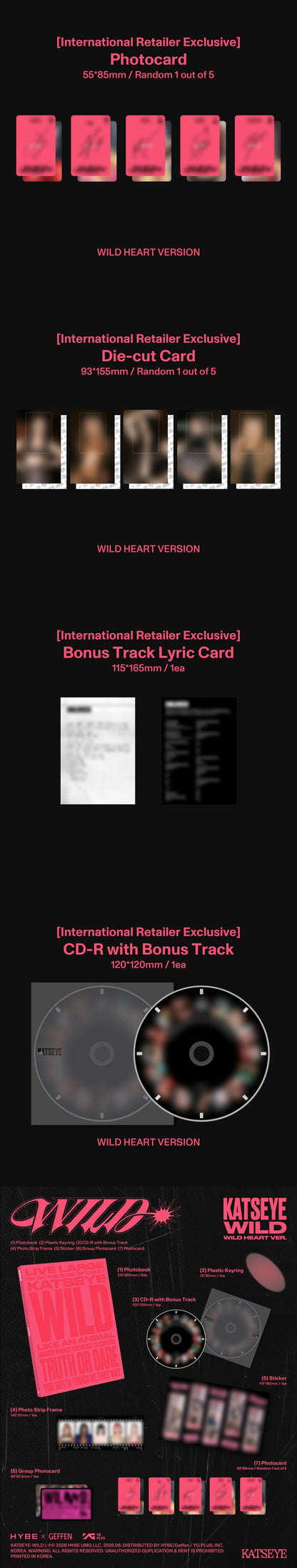 [Album]KATSEYE - WILD (International Retailer Exclusive) [Wild Heart Ver.]-product_vendor, lowest price, EU shipping, Pre order benefit