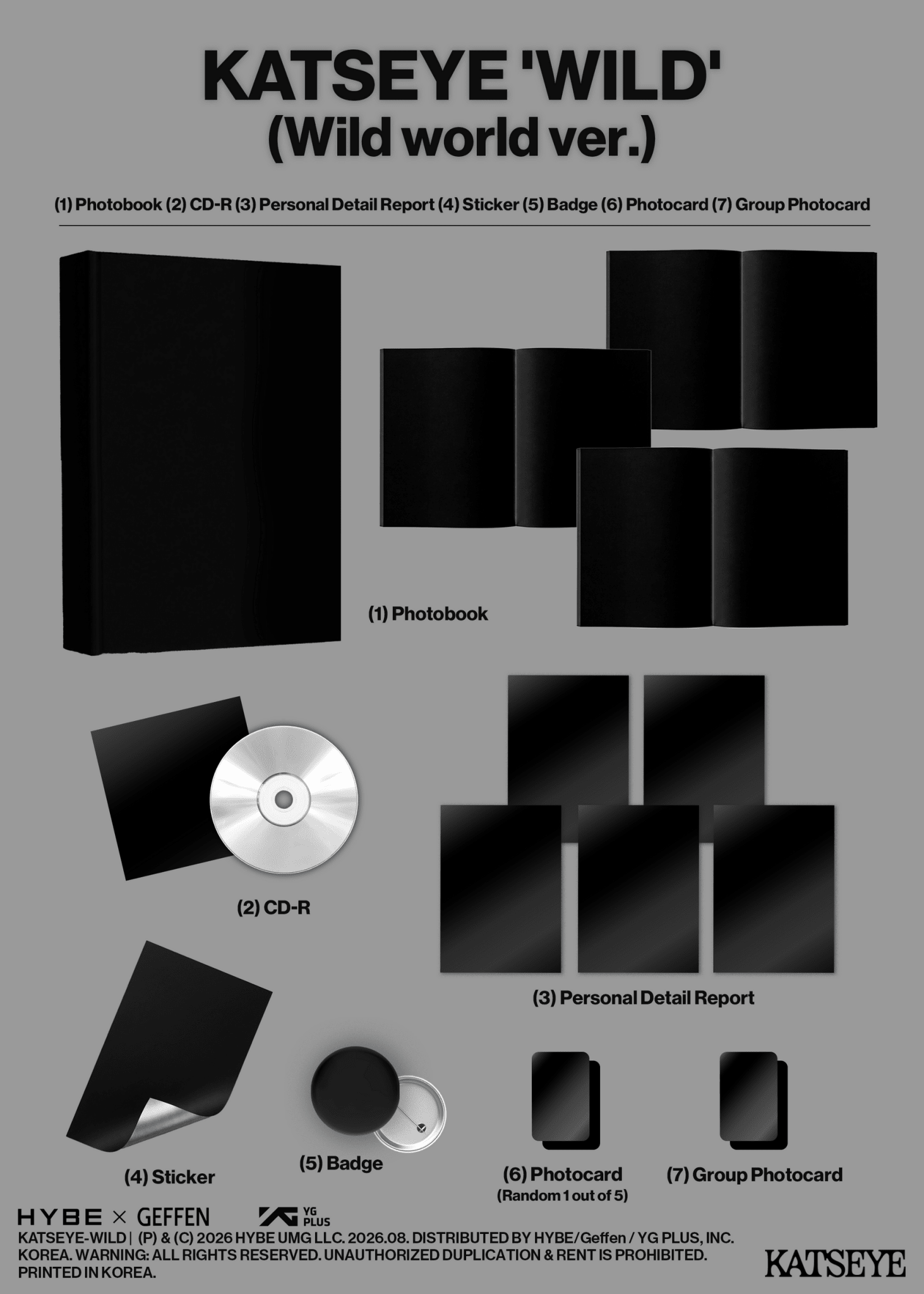 [Album]KATSEYE (캣츠아이) WILD [Wild world Ver. / Wild heart Ver. / 2 versions set RANDOM] - product_vendor,