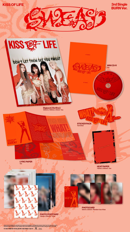 [Album]KISS OF LIFE - SWEAT (3rd Single) [HEAT/BURN Ver.] [RANDOM]-product_vendor, lowest price, EU shipping, Pre order benefit
