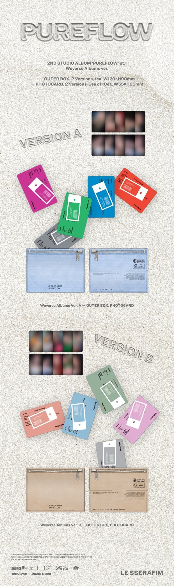 [Album]LE SSERAFIM (르세라핌) PUREFLOW pt.1 (2nd Studio Album) [Weverse Albums Ver. / 2 versions set] - product_vendor,