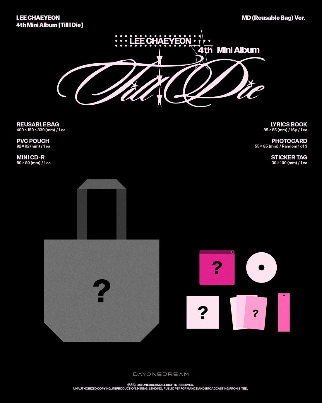 [Album]LEE CHAEYEON Till I Die (Album) (Reusable Bag Ver.) - product_vendor,