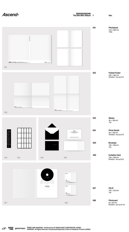 [Album][MAKESTAR] [LUCKY DRAW] ZEROBASEONE - Ascend - (The 6th Mini Album) [Photobook Ver.] [SET] - product_vendor,