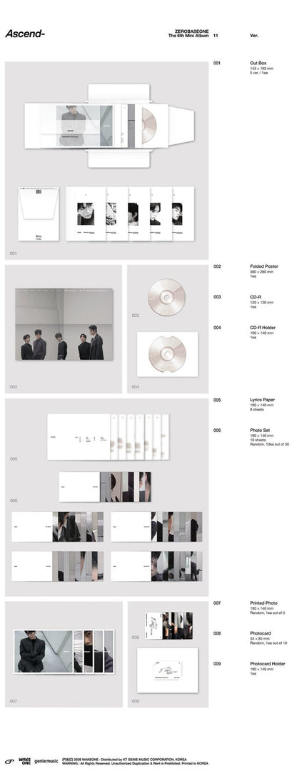 [Album][MAKESTAR] ZEROBASEONE - Ascend - (The 6th Mini Album) [11 Ver.] [SET] - product_vendor,