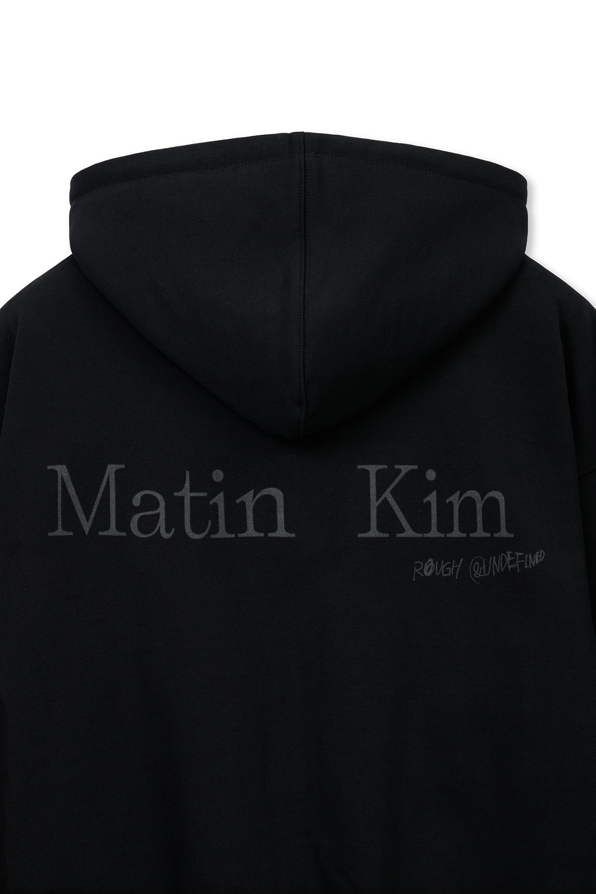 MATIN KIM - back logo essential hoody zip up in black 7