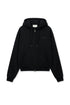 MATIN KIM - back logo essential hoody zip up in black 1