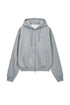 MATIN KIM - back logo essential hoody zip up in grey 1
