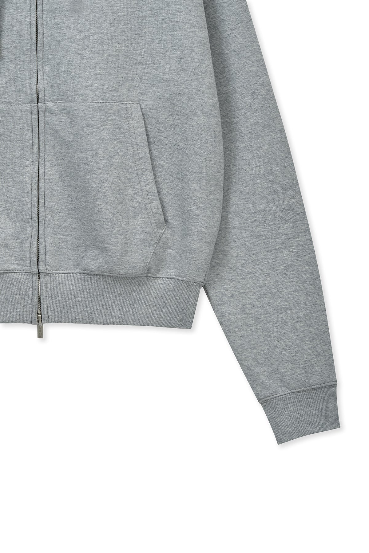 MATIN KIM - back logo essential hoody zip up in grey 6