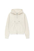 MATIN KIM - back logo essential hoody zip up in ivory 1