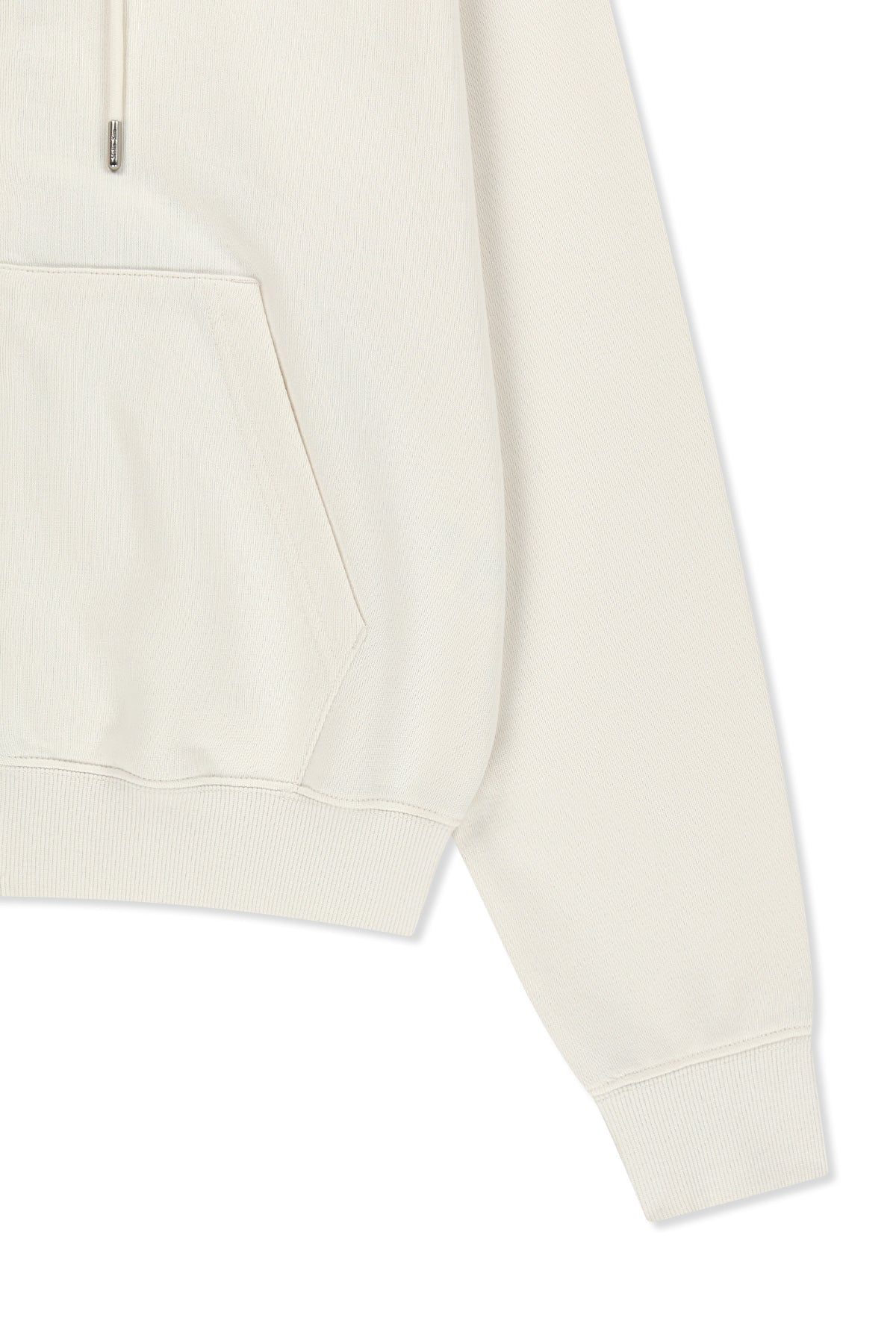 MATIN KIM - back logo essential hoody zip up in ivory 6