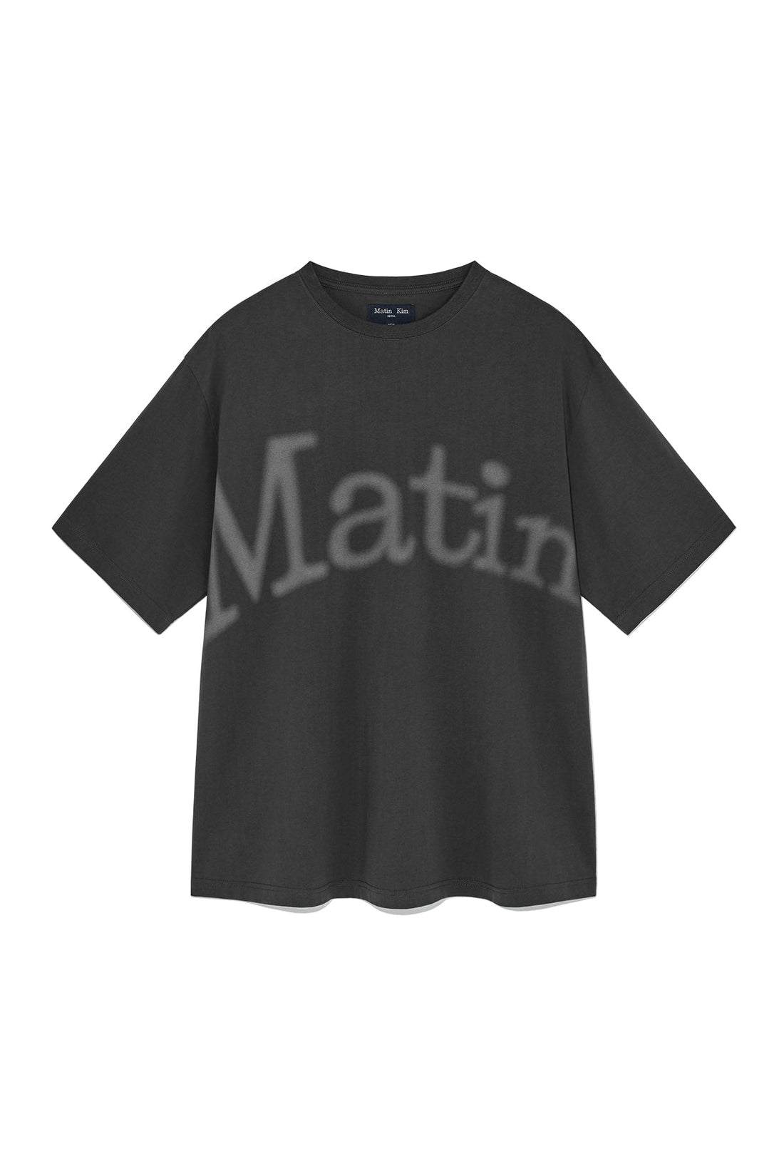 MATIN KIM - big arch logo top for men in charcoal 2