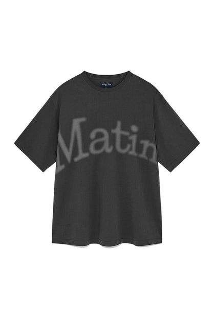 MATIN KIM - big arch logo top for men in charcoal 2