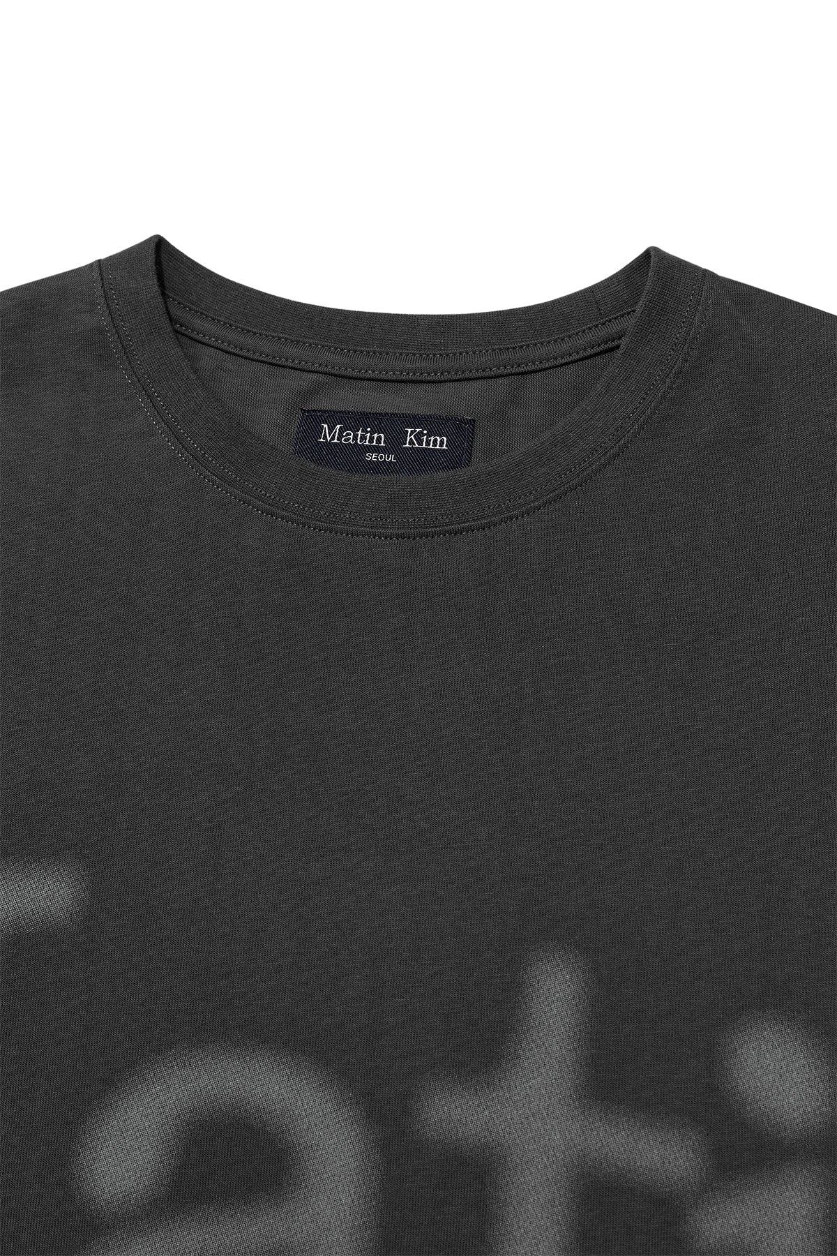 MATIN KIM - big arch logo top for men in charcoal 5