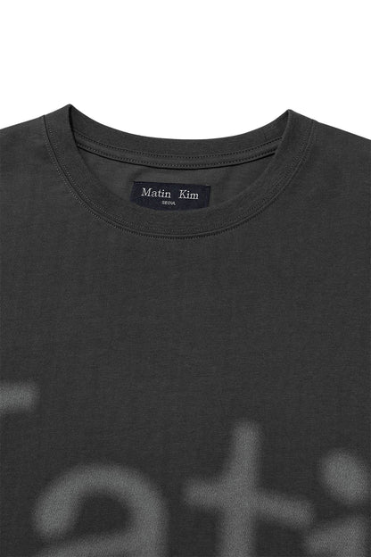 MATIN KIM - big arch logo top for men in charcoal 5