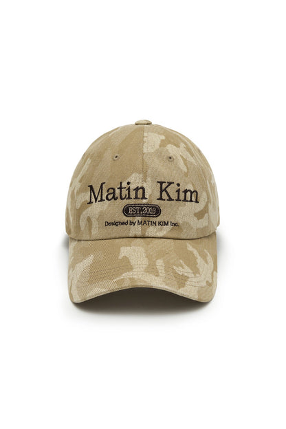 MATIN KIM - camouflage logo ball cap in beige 1