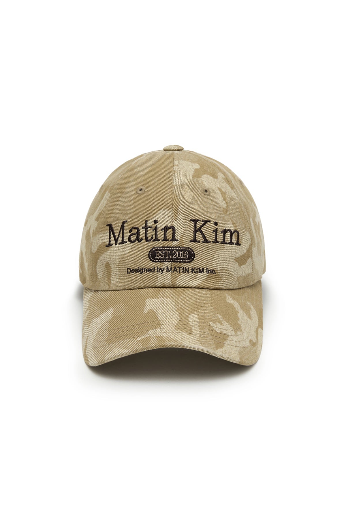 MATIN KIM - camouflage logo ball cap in beige 5