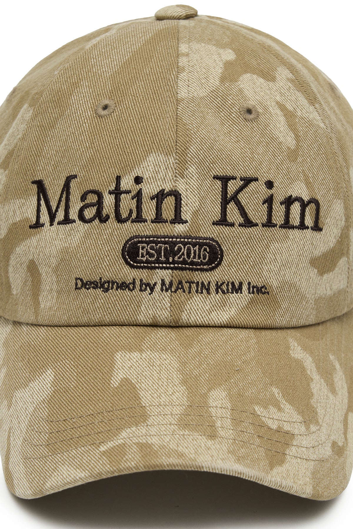 MATIN KIM - camouflage logo ball cap in beige 3