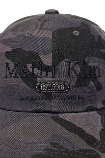 MATIN KIM - camouflage logo ball cap in charcoal 9