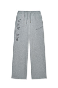 MATIN KIM - essential logo sweatpants in grey 1